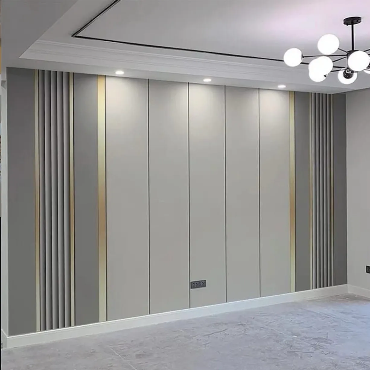 Interior Wallboard Ruang Keluarga — hasil pemasangan Diyan Jaya PVC di Jabodetabek